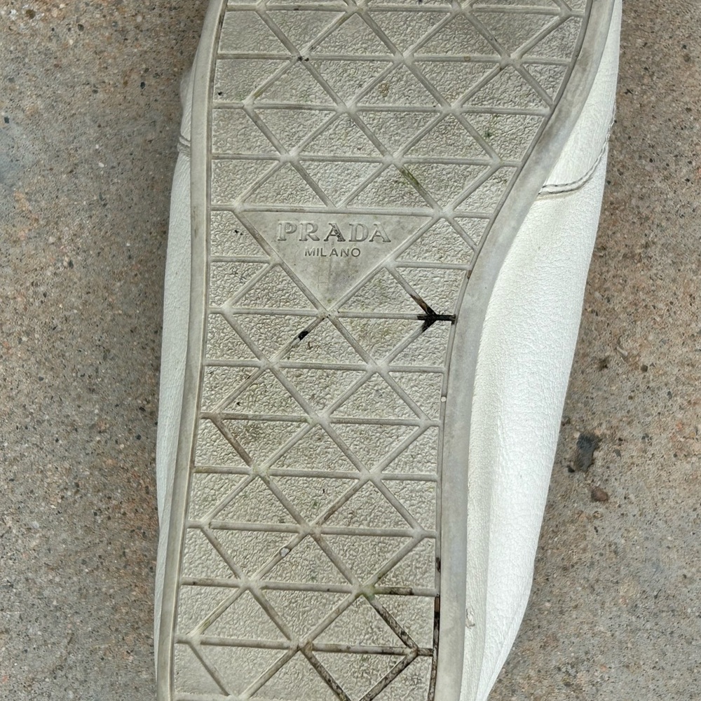 White Prada leather sneakers - Picture 6 of 7